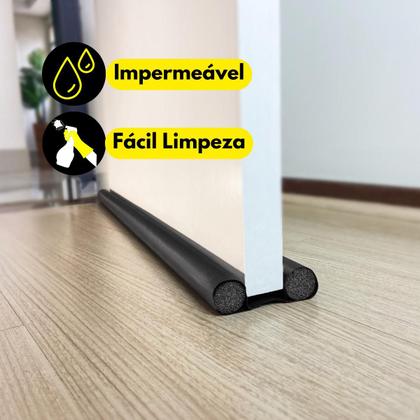 Imagem de Kit 02 Veda Porta Pó Rolinho 90cm Protetor Impermeável Ajustável Vedação Sem Costura Proteção Contra Insetos