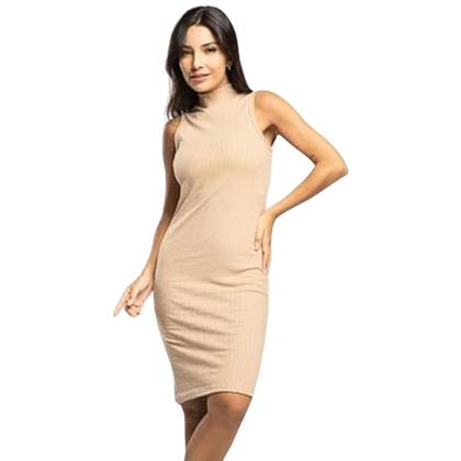 Imagem de Kit 02 Vestido Canelado Feminino Gola Alta Malha Canelada