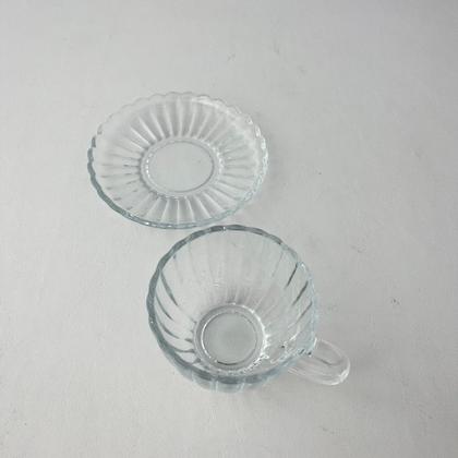 Imagem de Kit 02 Xícaras Chá Pires 200ml Vidro Pétala Wolff Mesa Posta