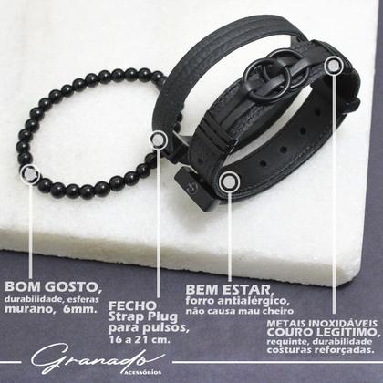 Imagem de Kit 03 Arcos Black com Fecho Strap Plug Ajustável e Esferas