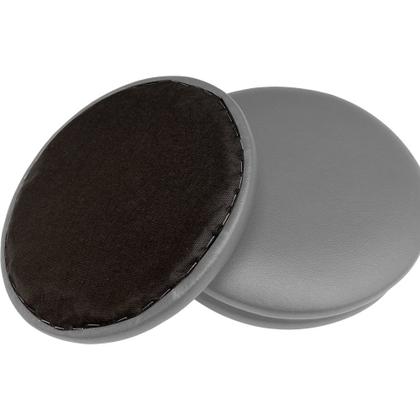 Imagem de Kit 03 Assentos Redondo Banqueta Cadeira Estofados Poltronas H02 material sintético Cinza 25 cm - Lyam Decor