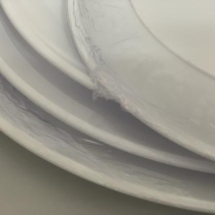 Imagem de Kit 03 Bandeja Prato Redondo Servir Bolo Festa Branco 370mm