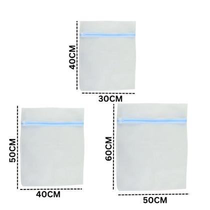 Imagem de Kit 03 Bolsas Sacos Protetor para Lavar Roupas com Zíper para Peças Delicadas