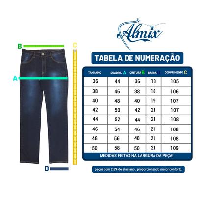 Imagem de KIT 03 Calça Jeans Masculina com Elastano Lycra NF
