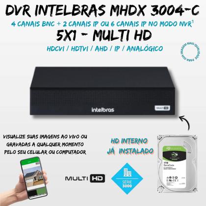 Imagem de Kit 03 Câmeras Intelbras 1220D mic Dvr 04 Canais Audio Som