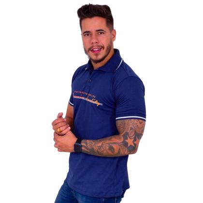 Imagem de Kit 03 Camisas  Gola Polo Masculina Estampada 100% Algodão