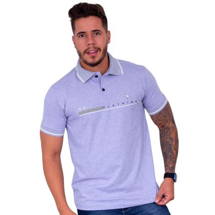 Imagem de Kit 03 Camisas  Gola Polo Masculina Estampada 100% Algodão