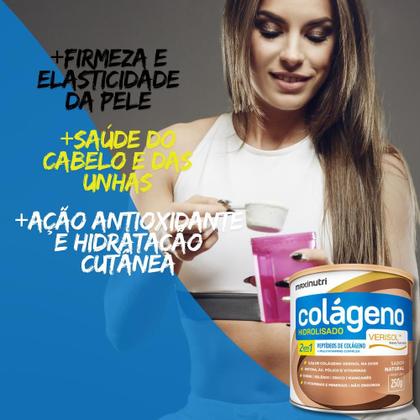 Imagem de Kit 03 Colágenos Verisol Maxinutri Lata 250g Sabor Natural