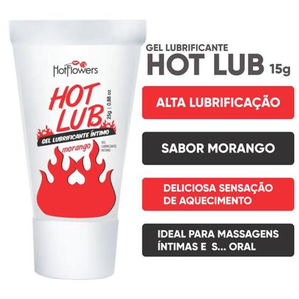 Imagem de Kit 03 Hot Lub Gel Deslizante Beijável Morango Lubrifica E Esquenta Hotflowers 25g