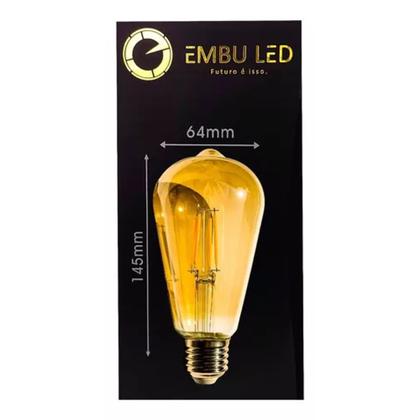 Imagem de Kit 03 Lâmpadas ST64 4W Retrô decorativa Vintage Filamento de Carbono 127V - 220V