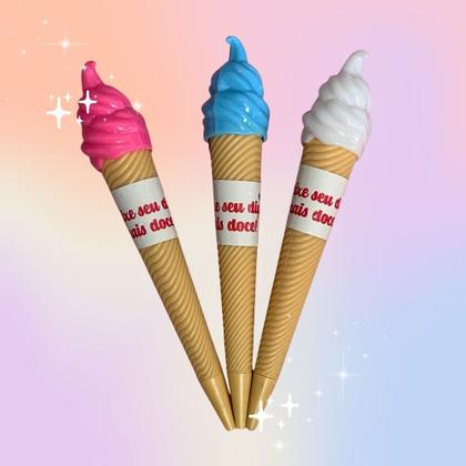 Imagem de Kit 03 Lapiseira Ice Cream Casquinha De Sorvete Tutti Frutti 0.7mm BRW