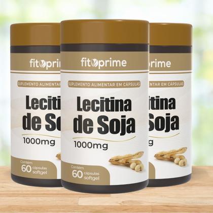 Imagem de KIT 03 Lecitina De Soja 1000mg 60 Cápsulas Fitoprime