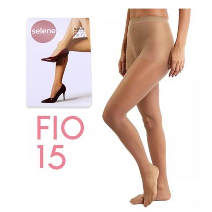 Imagem de Kit 03 Meia Calça Fio 15 Fina Lycra Transparente Selene  9765