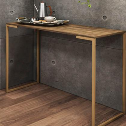 Imagem de Kit 03 Mesa Escrivaninha Escritório e Home Office Stan Industrial Ferro Dourado Tampo MDF Rústico - Ahz Móveis