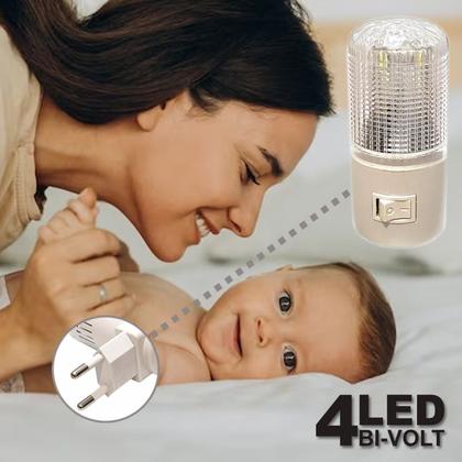 Imagem de Kit 03 Mini Abajur Luminária Tomada Luz Noturna Led Bivolt