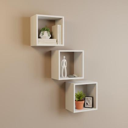 Imagem de Kit 03 Nichos MDF 30x30cm Decoração Sala Quarto Cozinha Banheiro