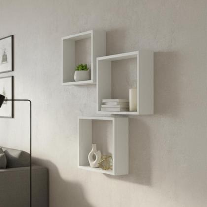 Imagem de Kit 03 Nichos MDF 30x30cm Decoração Sala Quarto Cozinha Banheiro