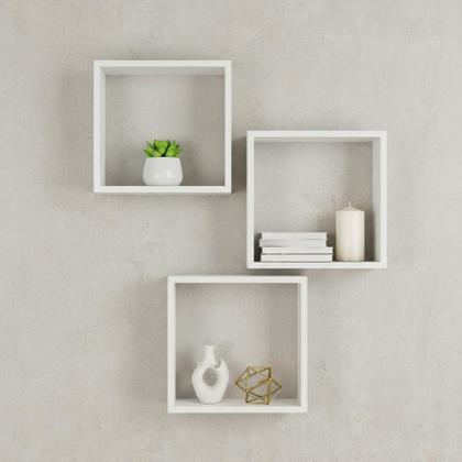Imagem de Kit 03 Nichos MDF 30x30cm Decoração Sala Quarto Cozinha Banheiro