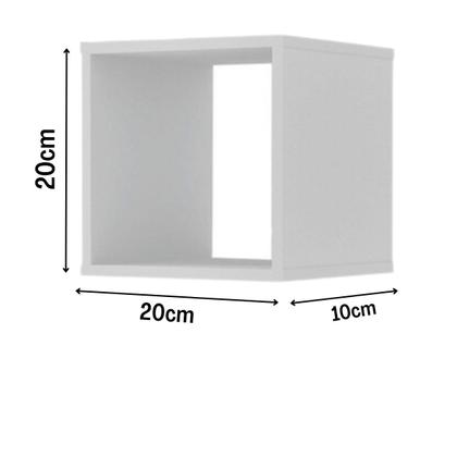 Imagem de Kit 03 Nichos MDF Quadrados 20x20cm Branco Decorativo Sala Quarto Banheiro Parede Madeira Organizador Bebê Infantil