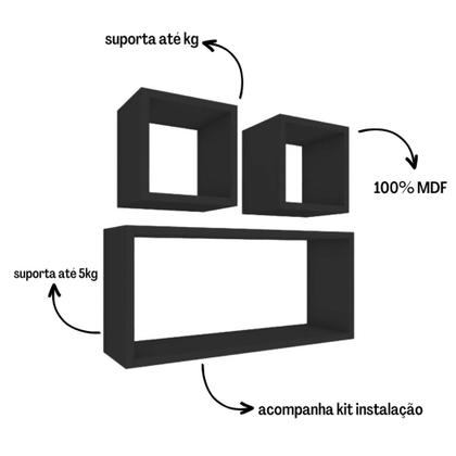Imagem de KIT 03 Nichos MDF Sala Quarto Decoração Cozinha Banheiro Escritório