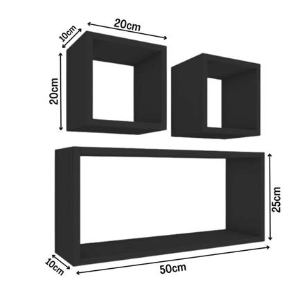 Imagem de KIT 03 Nichos MDF Sala Quarto Decoração Cozinha Banheiro Escritório