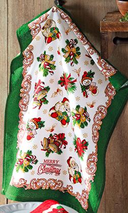 Imagem de Kit 03 Pano Copa Prato Felpudo Dohler 100% Algodão Natal 112