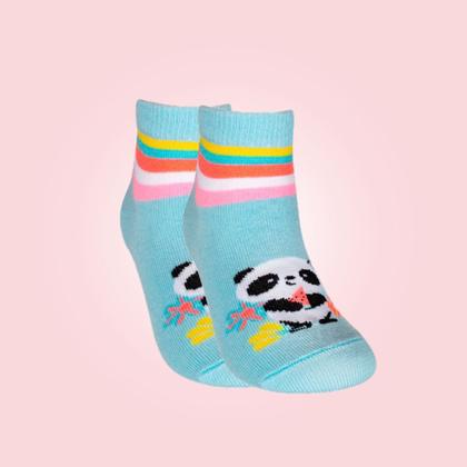 Imagem de Kit 03 Pares Meias Infantil Cano Curto Feminino Tam. 23-27 Sortido - Hoahi