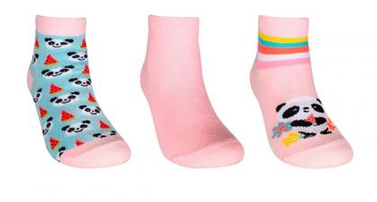 Imagem de Kit 03 Pares Meias Infantil Cano Curto Feminino Tam. 23-27 Sortido - Hoahi