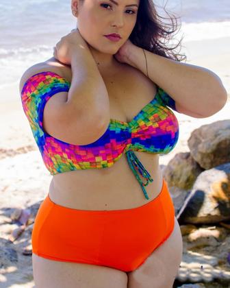 Imagem de Kit 03 Peças Bojo Top Cropped Ciganinha com regulagem Estampado