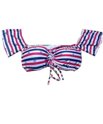 Imagem de Kit 03 Peças Bojo Top Cropped Ciganinha com regulagem Estampado