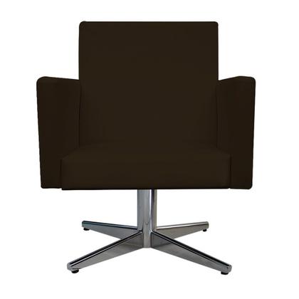 Imagem de kit 03 Poltronas Arenzza Base Giratória de Metal Corano Marrom - DAMAFFÊ MÓVEIS
