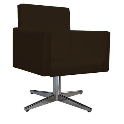 Imagem de kit 03 Poltronas Arenzza Base Giratória de Metal Corano Marrom - DAMAFFÊ MÓVEIS