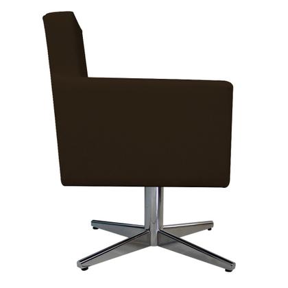 Imagem de kit 03 Poltronas Arenzza Base Giratória de Metal Corano Marrom - DAMAFFÊ MÓVEIS