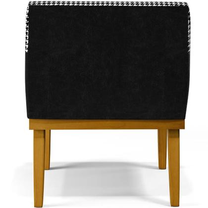 Imagem de Kit 03 Poltronas Decorativa Base Mel Beatriz W01 Suede Pied Poule Material Sintético Preto - Lyam Decor