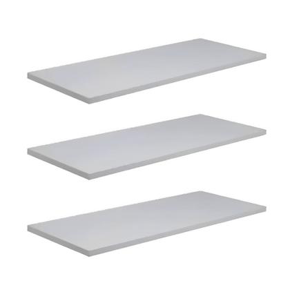 Imagem de Kit 03 Prateleiras em Mdf 15mm Branco 15x25cm com suporte fixação
