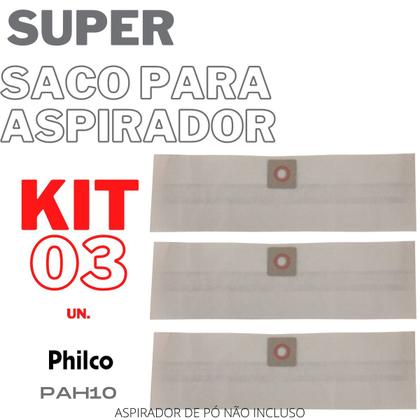 Imagem de Kit 03 Saco Aspirador De Pó Philco Descartável PH10 Coletor Compatível Refil Resistente Eficiente