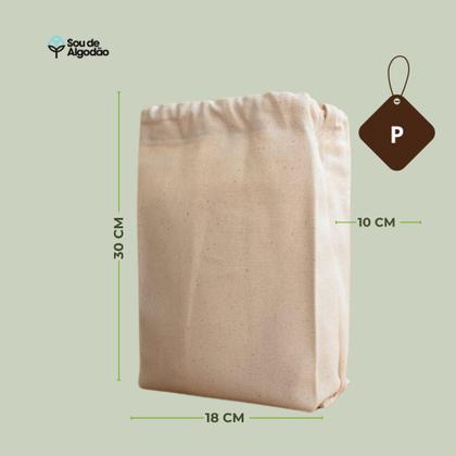 Imagem de Kit 03 Sacos Ecológicos de Algodão Multiuso com cordão de Algodão