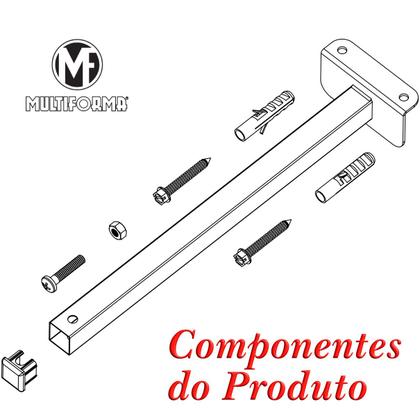 Imagem de KIT 03 Suportes Haste De Refletor Led Parede Fachada Banner Base L Curva 50 Cm