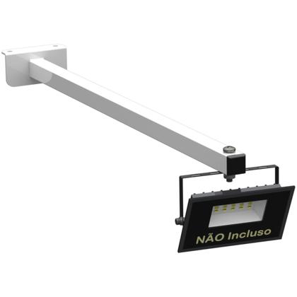 Imagem de KIT 03 Suportes Haste De Refletor Led Parede Fachada Banner Base L Curva 50 Cm