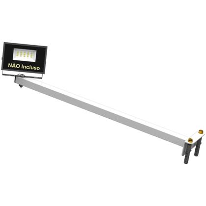 Imagem de KIT 03 Suportes Haste De Refletor Led Parede Fachada Banner Base L Curva 50 Cm