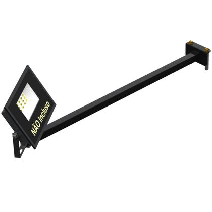 Imagem de KIT 03 Suportes Haste De Refletor Led Parede Fachada Banner Base L Curva 60 Cm