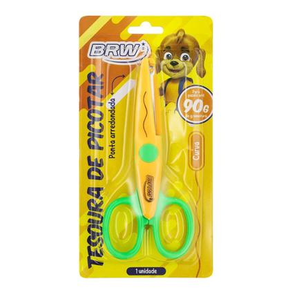 Imagem de Kit 03 Tesoura Escolar de Picotar 13cm Curva/Zig-Zag /Onda - BRW
