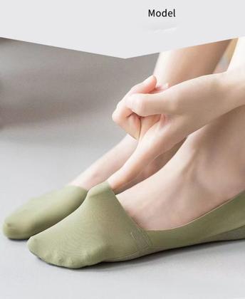 Imagem de KIT 03UN Meias de Seda Silicone Para Mulheres Antiderrapante Invisível Fino