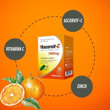 Imagem de Kit 04 AscorVit Vitamina C com Zinco 60 Cápsulas Maxinutri