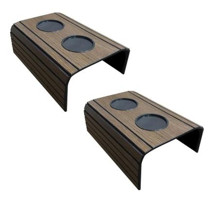 Imagem de Kit 04 Bandejas Esteira Para Braço De Sofá Porta Copo Plástico Tabaco - SSX Multicoisas