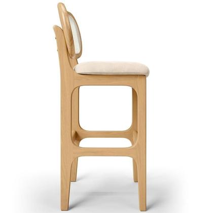 Imagem de Kit 04 Banquetas Altas Para Cozinha Bancada Sala Tela Betta Fixa L02 Suede Bege - Lyam