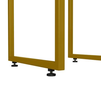 Imagem de Kit 04 Banquetas Altas Para Cozinha Sala De Jantar Hanna L02 Dourado Linho Cinza - Lyam Decor