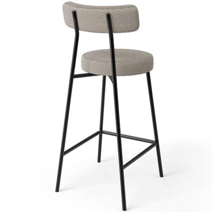 Imagem de Kit 04 Banquetas Baixa Para Cozinha Sala De Jantar Bar Bancada Milão L02 Bouclê Creme -LyamDecor