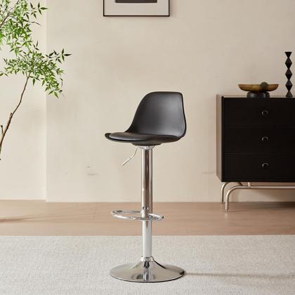 Imagem de Kit 04 Banquetas Eames Cozinha Bancada Giratória Alta DU40 - Preto