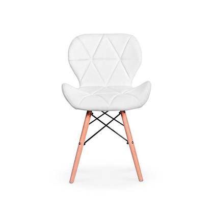Imagem de Kit 04 Cadeiras Charles Eames Eiffel Slim Wood Estofada - Branca